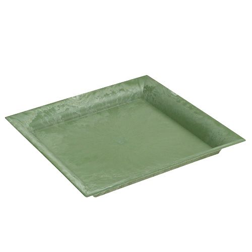 Floristik24 Piatto di plastica quadrato verde 26 cm x 26 cm