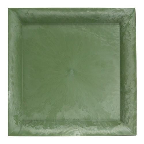 Floristik24 Piatto di plastica quadrato verde 26 cm x 26 cm