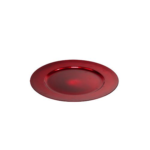 Floristik24 Piatto in plastica rosso Ø17cm 10 pz