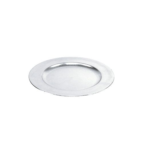 Piatti di plastica argento Ø17cm 10p
