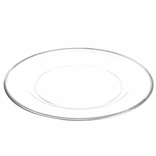Floristik24 Piatto decorativo con bordo argento in plastica trasparente Ø33cm