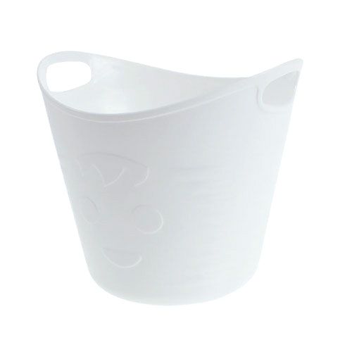 Floristik24 Vasi di plastica con manici 12 pezzi. 14 cm x 12 cm bianco