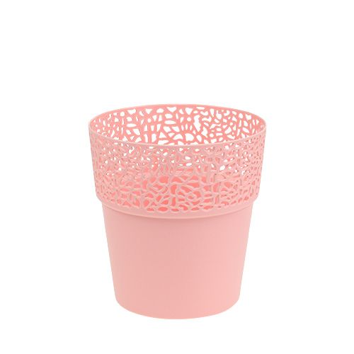 Floristik24 Vaso di plastica rosa Ø11,5 cm H12,5 cm 1 pezzo