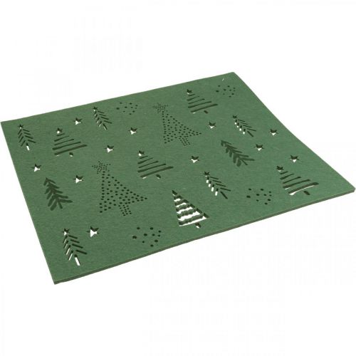 Prodotto Tovaglietta natalizia decorazione per la tavola in feltro verde 45×35 cm 4pz