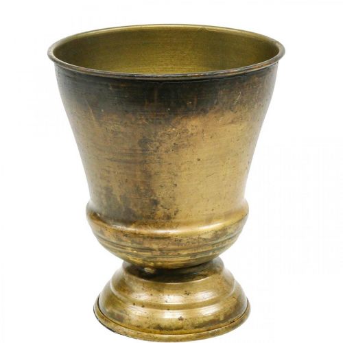 Prodotto Fioriera vintage vaso in metallo ottone Ø14cm H17cm