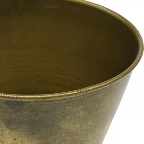 Floristik24 Vaso vintage in metallo con coppa in ottone Ø11,5cm H13,5cm