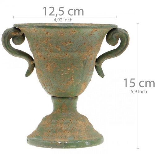 Floristik24 Anfora in metallo, coppa per piante, coppa con manici Ø12,5cm H15cm