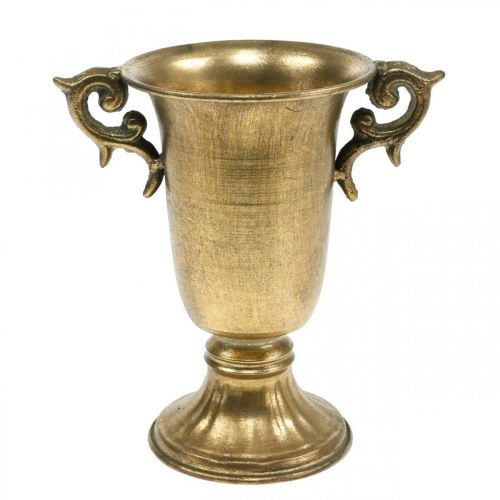 Floristik24 Tazza decorativa con manici dorati Ø11cm H17.8cm aspetto antico
