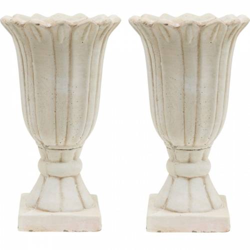Floristik24 Anfora decorativa, calice per piantare, calice vaso per piantare tulipani Ø12cm H25,5cm 2 pezzi