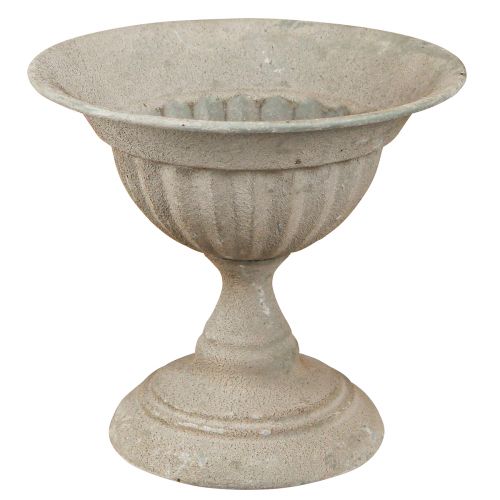 Floristik24 Ciotola con base in metallo grigio vintage Ø16cm H14,5cm