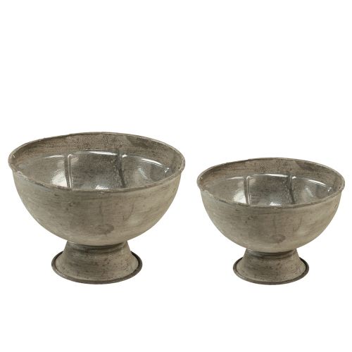 Floristik24 Coppa trofeo decorativo in metallo grigio Ø12,5/15 cm set da 2