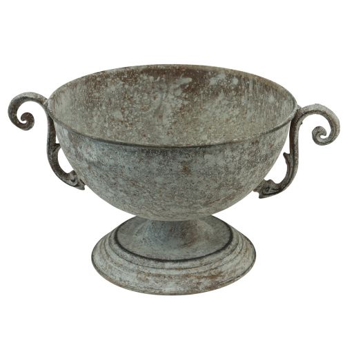 Floristik24 Ciotola decorativa per tazza in metallo marrone bianco antico Ø20,5 cm