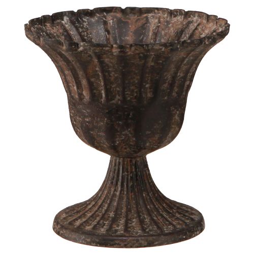 Floristik24 Vaso tazza tazza decorativa in metallo marrone antico Ø14cm H12cm