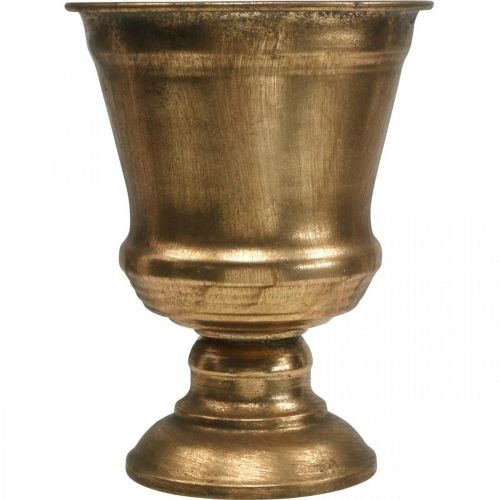 Prodotto Vaso calice calice effetto oro decorazione antica metallo Ø14cm H18.5cm