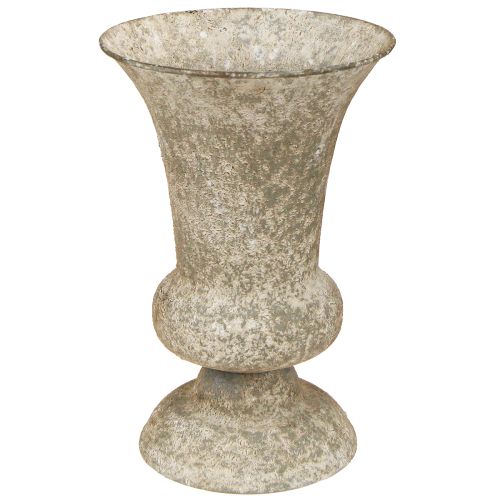 Floristik24 Vaso a tazza in metallo antico decorativo base vaso Ø16,5cm H24cm