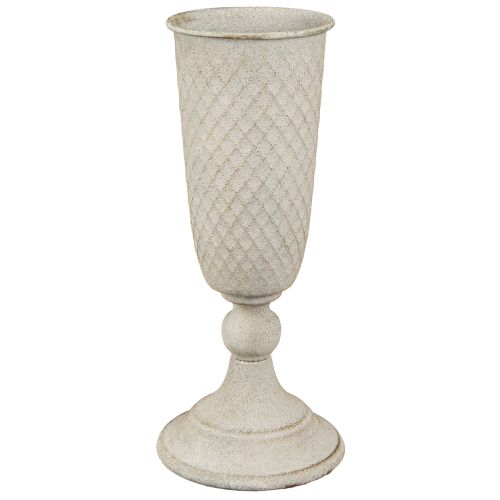 Floristik24 Vaso a tazza realizzato in calice di metallo vintage in grigio Ø10cm H24cm