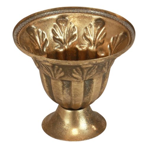 Floristik24 Coppa vaso decorazione tazza metallo oro aspetto antico Ø13cm H11,5cm
