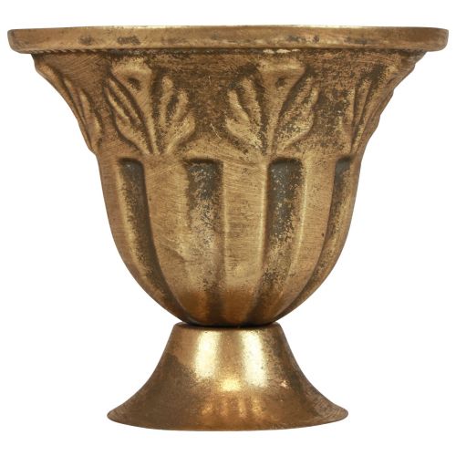 Floristik24 Coppa vaso decorazione tazza metallo oro aspetto antico Ø13cm H11,5cm