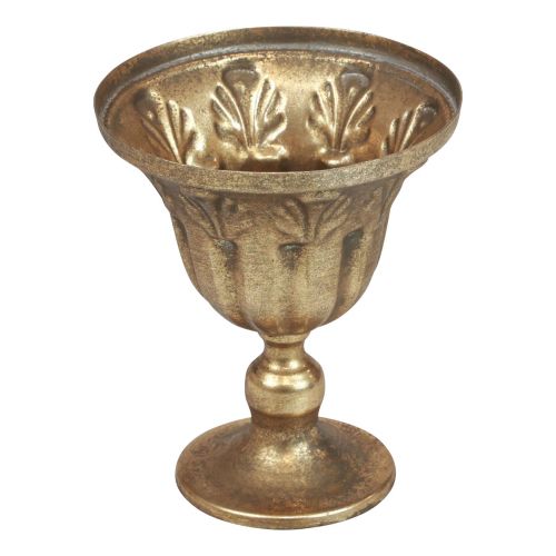 Floristik24 Coppa vaso decorazione coppa calice in metallo oro antico Ø13cm H15,5cm