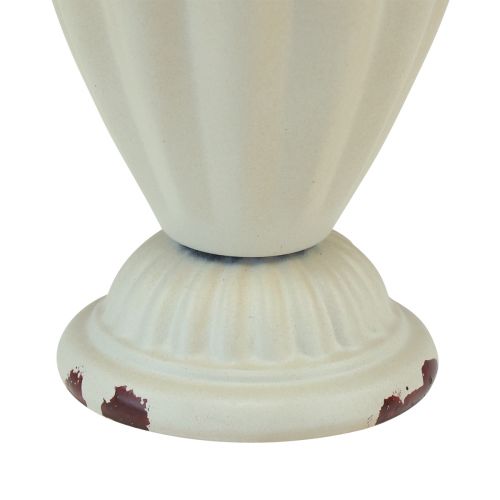 Prodotto Vaso tazza tazza decorativa in metallo crema marrone Ø9cm H13cm