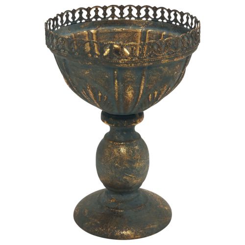 Prodotto Vaso a tazza decorazione in metallo tazza oro grigio antico Ø15,5 cm H22 cm