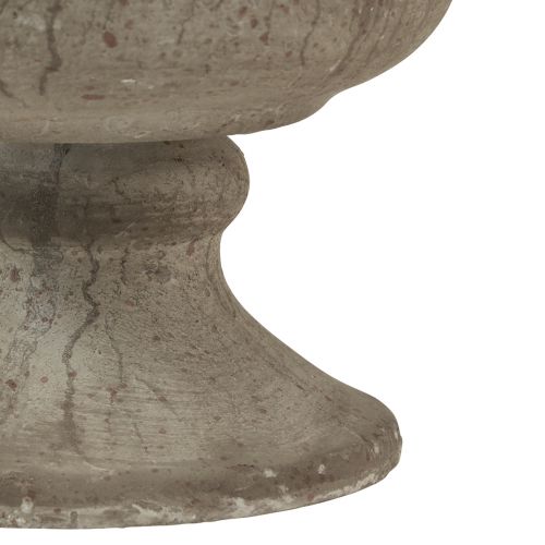 Floristik24 Vaso a tazza ciotola decorativa in metallo grigio antico Ø13,5 cm H15 cm