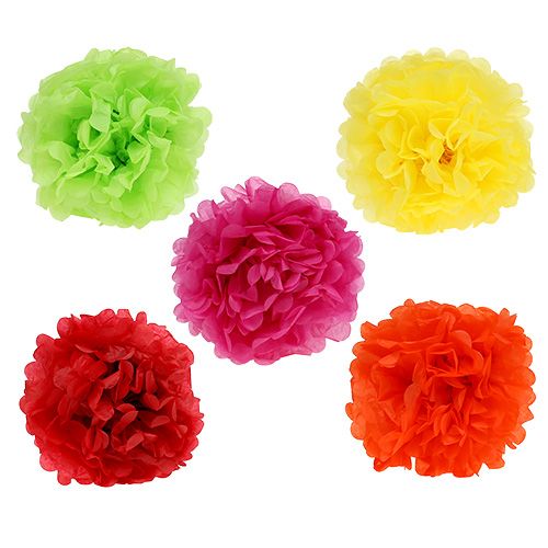 Floristik24 Pompon di carta Ø30cm Assort. 5pezzi