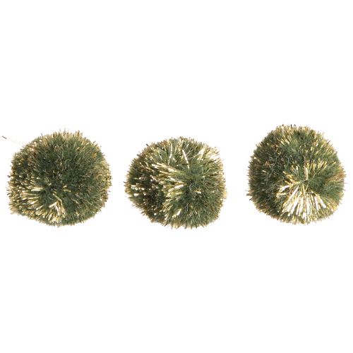 Prodotto Pompon con glitter verde 2,5 cm 2 buste – 24 pz
