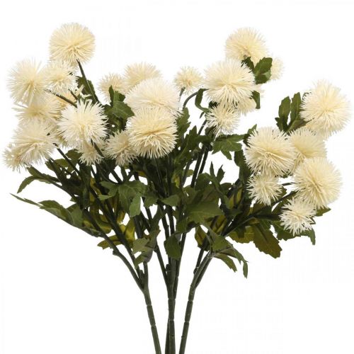 Floristik24 Ramo di pompon crema deco ramo autunno 55cm 4 pezzi