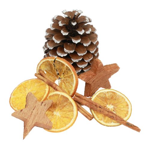 Floristik24 Pot-pourri di Natale con fette d&#39;arancia e cannella in legno 150g