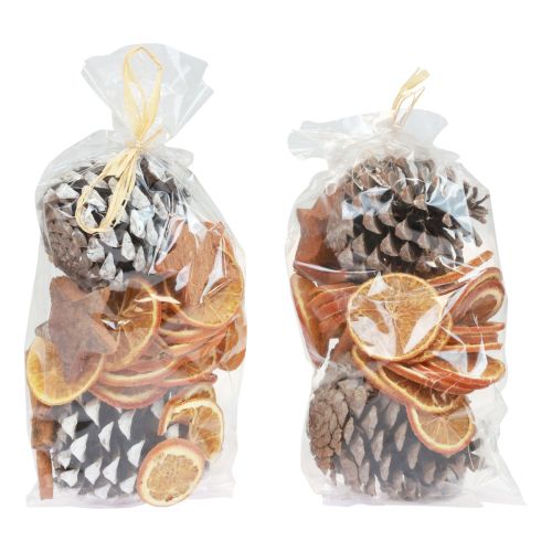 Floristik24 Pot-pourri di Natale con fette d&#39;arancia e cannella in legno 150g