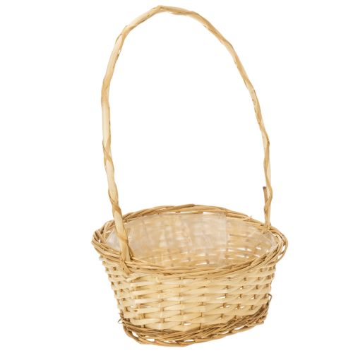 Cesto regalo di circa 30 cm x 23 cm, di colore chiaro. acquistare | Floristik24.it