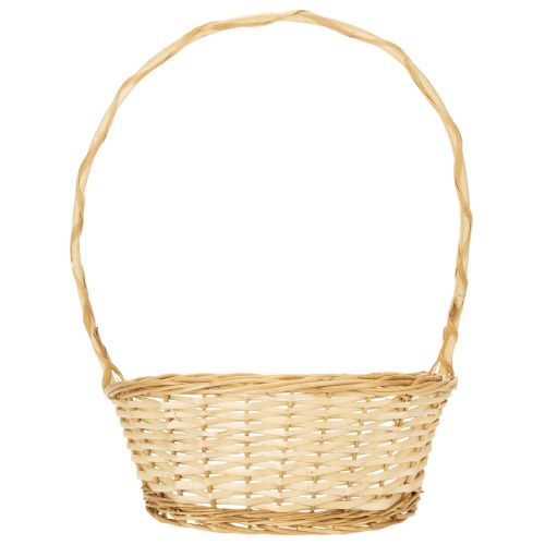 Cesto regalo di circa 30 cm x 23 cm, di colore chiaro. | Floristik24.it