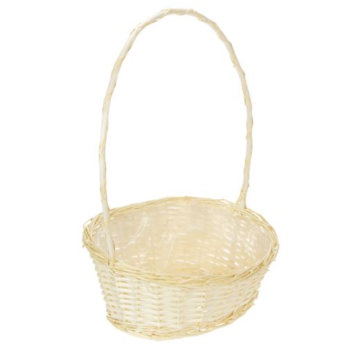 Cesto regalo di circa 38 cm x 27 cm, colore chiaro acquistare | Floristik24.it