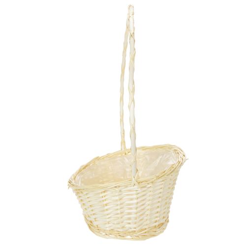 Cesto regalo di circa 38 cm x 27 cm, colore chiaro | Floristik24.it
