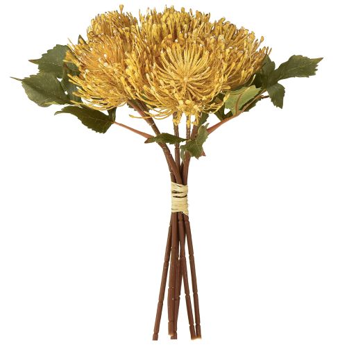 Prodotto Protea artificiale Leucospermum puntaspilli giallo 30 cm 6 pezzi