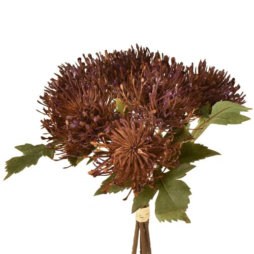 Cuscino per spilli artificiale Protea Leucospermum viola 30 cm 6 pezzi