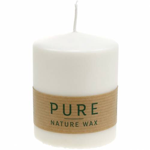 Floristik24 Candela pilastro PURE Nature, candela naturale sostenibile a base di stearina e cera di colza 90/70mm