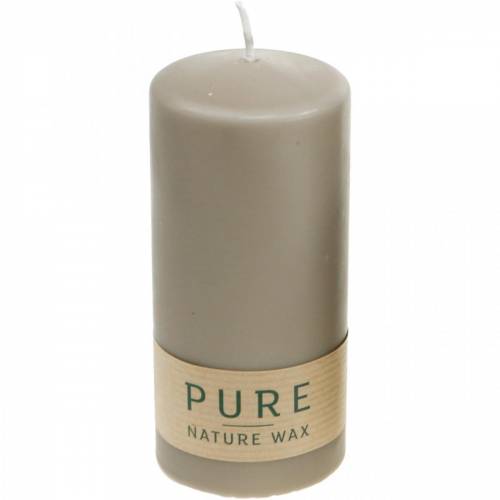 Floristik24 Pure pillar candle marrone 130/60 candela in cera naturale sostenibile stearina e colza