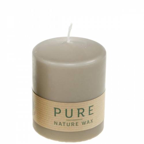 Floristik24 Pure pillar candle marrone 90/70 candela sostenibile stearina e cera naturale di colza