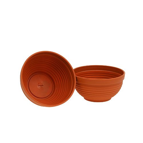 Floristik24 Ciotola in plastica R terracotta Ø15cm, 10 pezzi