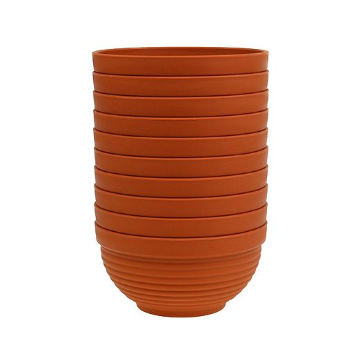 Floristik24 Ciotola in plastica R terracotta Ø15cm, 10 pezzi