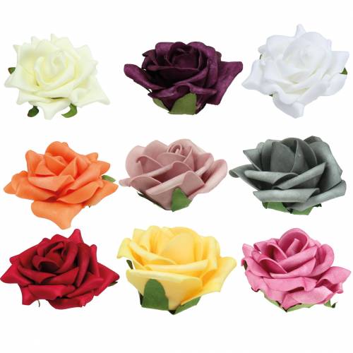 Prodotto Rosa in schiuma Ø7,5 cm diversi colori 18 pz