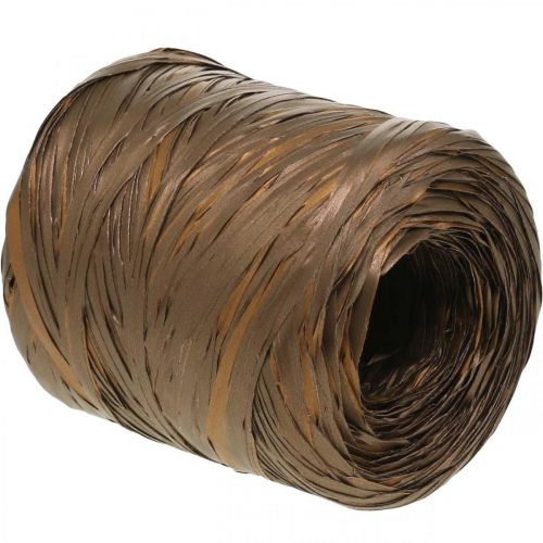 Prodotto Nastro di rafia nastro regalo bicolore marrone nastro decorativo 200 m