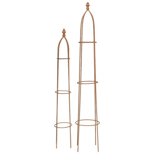 Floristik24 Traliccio in metallo effetto ruggine Obelisco 69/86cm Set 2 pezzi