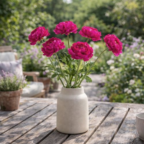 Prodotto Ranuncolo artificiale come fiore singolo per un design d'interni versatile e senza tempo, 51 cm, 3 pezzi