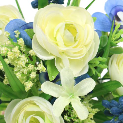 Floristik24 Mazzo di ranuncoli con giacinti d&#39;uva bianco 25cm