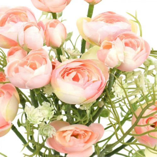Ranuncolo artificiale Bouquet Decorazione floreale Fiori di seta Rosa L37cm