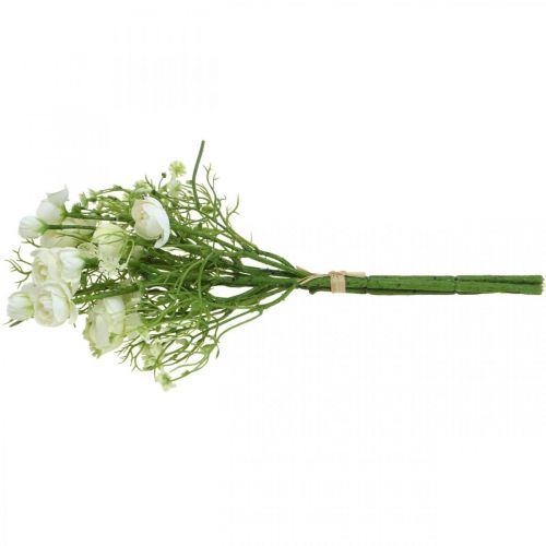 Floristik24 Ranunculus Bouquet Fiori Artificiali Fiori di Seta Bianco L37cm