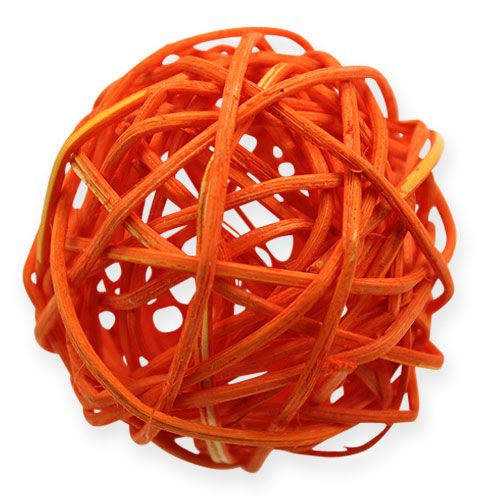 Floristik24 Palline in rattan 4,5 cm arancione albicocca 30 pz